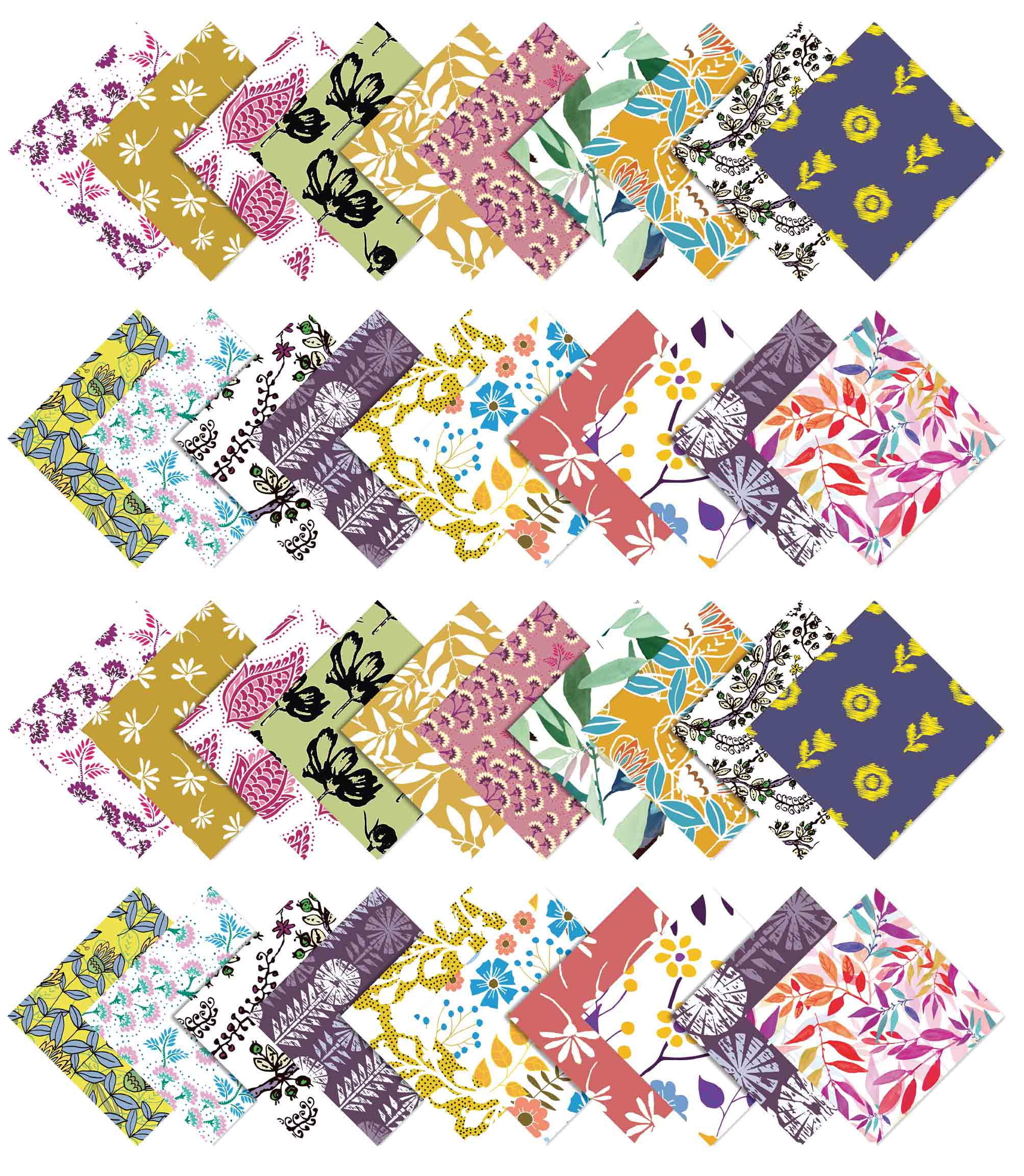 Soimoi Precut 10-inch Block Prints Cotton Fabric Bundle Quilting Squares Charm Pack DIY Patchwork Sewing Craft- Multicolor
