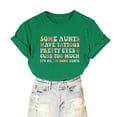 thumbnail image 6 of Virmaxy It's Me I'm some Aunts Womens Trendy Letter Printed Dressy Tops Round Neck Short Sleeve Loose Blouses Comfy Tunic Tops Summer Fashion Casual Baggy Basic Tee Green L, 6 of 6