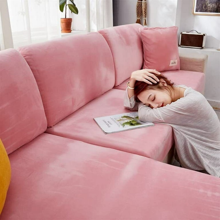 Soft Velvet Sofa Seat Cushion Cover Stretch Non Slip Sofa Cover