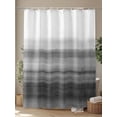 thumbnail image 4 of Fsddascl Black White Ombre Shower Curtain Set - Long 72" x 84" Bathtub Curtain with 12 Hooks, Vintage Minimalism Abstract Stripes Waterproof Fabric Stall Shower Curtains for Bathroom/Bathtub, 4 of 6