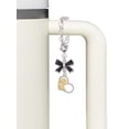 thumbnail image 3 of Delight Jewelry Two-tone Girl Silhouette in Heart - Silvertone Bow Charm Accessory for Tumblers and Thermal Cups, 3 of 4