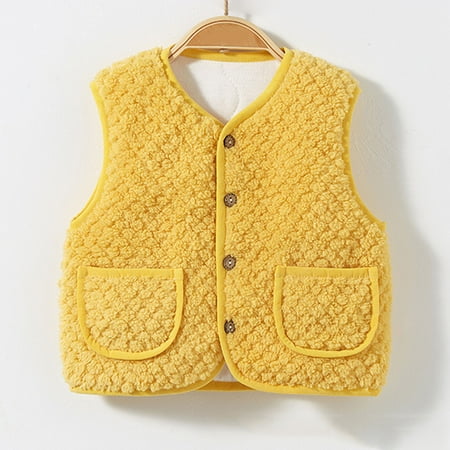 

Baby Girls Coats & Jackets Autumn Winter Sleeveless Warm Solid Color Two Pockets Girls Outdoor Jackets & Outerwear Streetwear