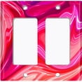 thumbnail image 6 of Metal Light Switch Plate Cover Liquid Candy Pink Red Swirl CDY001, 6 of 13