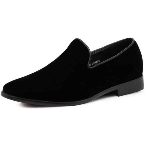 Enzo Romeo Men's Fashion Formal Tuxedo Slip On Loafer Velvet Dress Shoes SKO03 (13, Black, Numeric_13)
