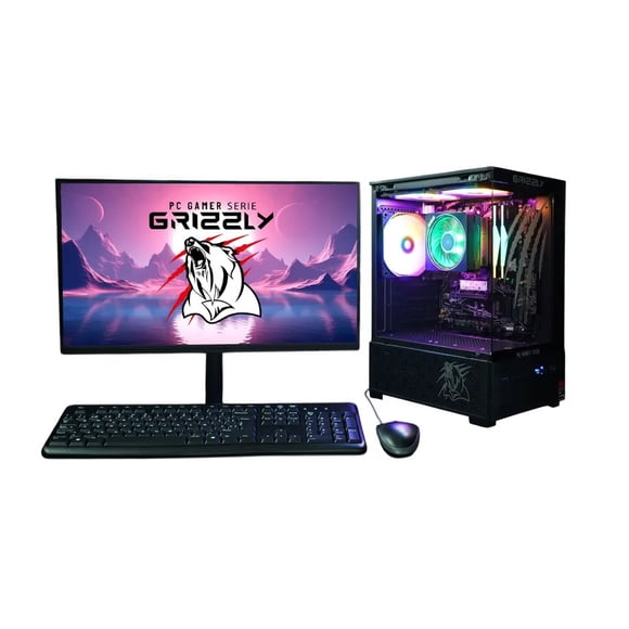 PC Gamer Grizzly PG AMD092, AMD Ryzen 7 5700G, 32GB M.2, 1TB SSD, MONITOR 22" KIT 2 EN 1 Wi-Fi BT, Windows 11