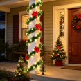 thumbnail image 4 of Christmas Artificial Pine Garland with Lights, Hanging Wreath with Realistic Branches, Indoor Outdoor Xmas Decor for Front Door,Mantel,Stair Handrail, 4 of 8