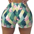thumbnail image 2 of Lsque Flamingo Pattern High Waisted Biker Shorts for Women-Tummy Control Fitness Athletic Workout Running Yoga Gym Shorts,Moisture-Wicking-X-Large, 2 of 9