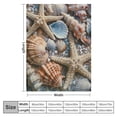 thumbnail image 4 of Chilfamy  Starfish Seashell Blanket,Conch Sea Shell Blanket Coastal Animal Throw Blanket for Bed Chair Retro Rustic Farmhouse Blanket Teal Wooden Striped Fuzzy Blanket Women Men White, 4 of 6
