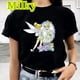 thumbnail image 2 of Camisetas con estampado de Tinker Bell para mujer, camiseta gráfica de cuento de hadas de Anime de dibujos animados a la moda de verano, ropa bonita de gran tamaño para chica, Tops, 2 of 5