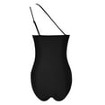 thumbnail image 6 of Bjutir Womens One Piece Swimsuits Tummy Control Slanted Shoulder Hollow 1 Piece Swimsuit Solid Color Summer Plus Size Retro Ruched One-Piece Beach Swimwear Black M, 6 of 8
