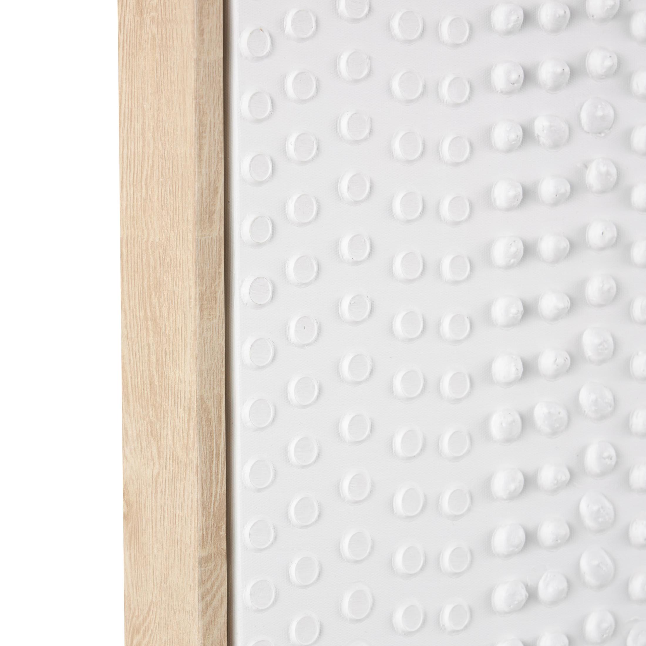 33" x 49" Dimensional Dot Abstract Framed Wall Art with Brown Wooden Frame, by DecMode