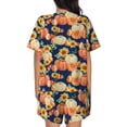 thumbnail image 6 of Rateoe fall Pumpkin Daisy Pattern Women's Short-Sleeved Pajama Set - 2 Piece Soft and Lightweight Sleepwear Set-4X-Large, 6 of 7