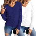 thumbnail image 1 of Set De 2 Sueter De Mujer Manga Larga Unitalla Sueteres Botón Sweater, 1 of 9
