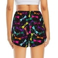 thumbnail image 4 of Uemuo Colorful Dragonflies Pattern Women's Athletic Shorts High Waisted Running Shorts with Liner Pockets Gym Elastic Workout Shorts-Large, 4 of 9