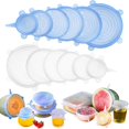 thumbnail image 3 of Tapas elásticas de silicona para alimentos, cubiertas universales reutilizables para embalaje de alimentos, accesorios de cocina, 6/12 unidades, 3 of 4