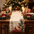 thumbnail image 5 of Hvmvliv 12x71 Inch Christmas Linen Table Banner with Festive Holiday Patterns for Dining Table Home Party Table Runners Decoration Multicolor, 5 of 6