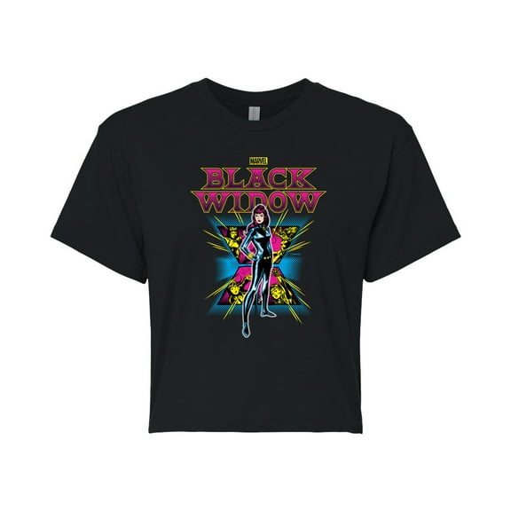 Marvel - Bw Black Light - Juniors Cropped Graphic T-Shirt