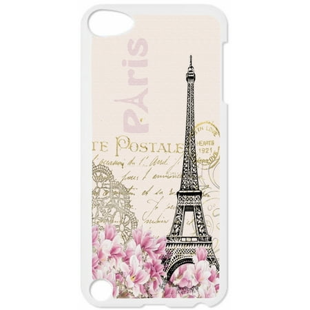 Vintage Paris Design Hard White Plastic Case Compatible with the Apple iPod Touch 5th Generation - iTouch 5 (Best Cases For Itouch 5th Generation)
