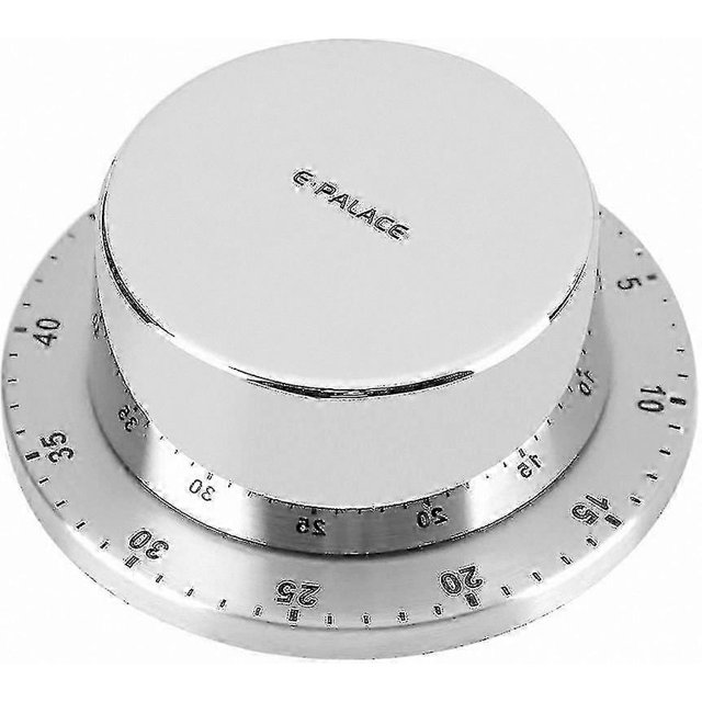 Kitchen Cooking Timer with Magnet, 60-Minute Alarm, Stainless Steel and ABS, Silver