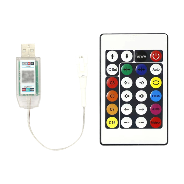 Music LED Controller Colorful Leather Light String Controller 24 Keys Versatile & Efficient