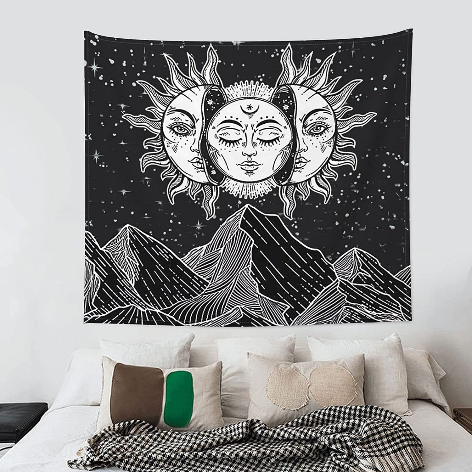Cpdd Tapestry For Bedroom Aesthetic Black And White Hippie Sun And Moon Wall Tapestries For Men Women Teen Girl Boy Room Decor 60 X 51 Inch Other 7.87