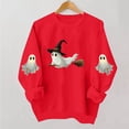 thumbnail image 5 of Jsaierl Halloween Sweatshirts for Women Plus Size Ghost Graphic Pullovers Trendy Loose Fit Crewneck Long Sleeve Sweater Tops Halloween Costumes, Sizes S-2XL, 5 of 6