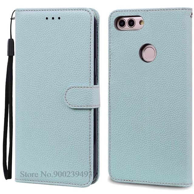 For Huawei P Smart 2018 Case FIG-LX1 Leather Wallet Flip Case For Huawei P Smart Case FIG-LX1 5.65 inch Case Coque Fundas Shell Light Blue P Smart 2018 FIG-LX1