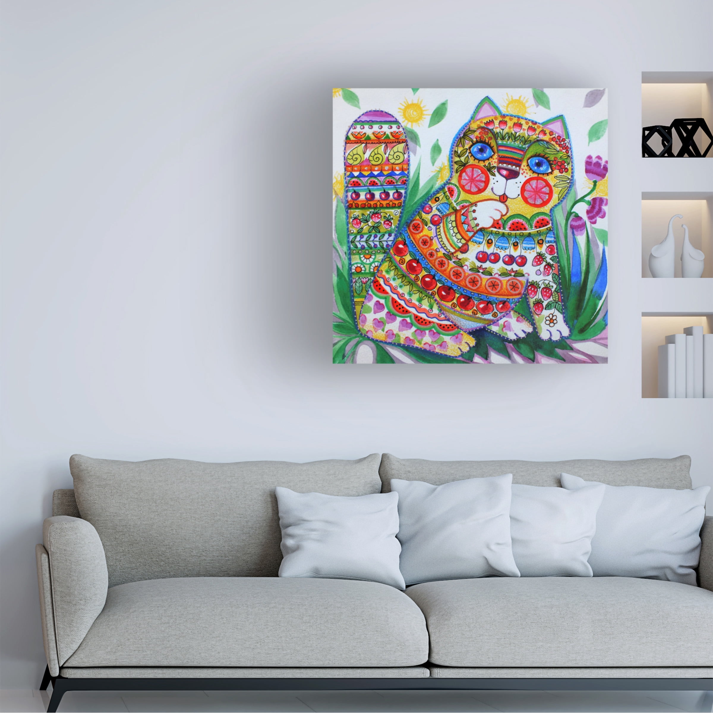Trademark Fine Art 'Deco Cat' Canvas Art by Oxana Ziaka