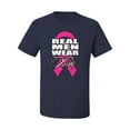 thumbnail image 2 of Real Men Wear Pink Awareness Men's Graphic T-Shirt, Navy, 2XL, 2 of 3