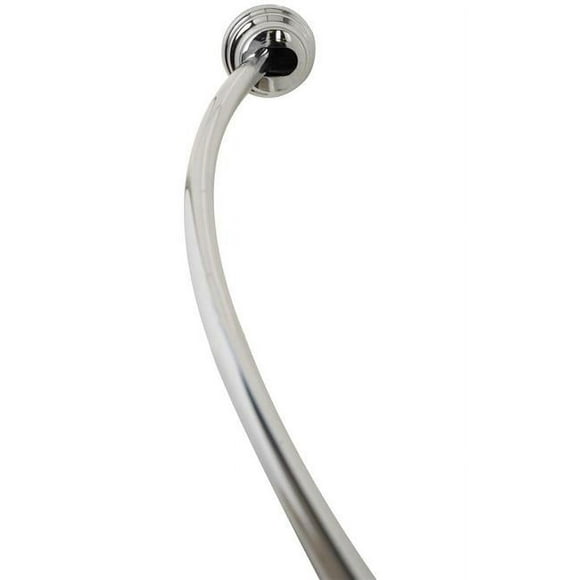 Zenna Home 272112 Tringle de Douche Courbée à Double Montage Réglable en Aluminium 50 x 72 Po, Chrome