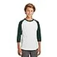 thumbnail image 3 of Sport-Tek ®  Youth Colorblock Raglan Jersey.  Yt200 Xl White/ Forest, 3 of 4