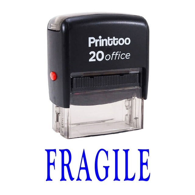 Printtoo Tampon en Caoutchouc FRAGILE Auto-Encreur pour Bureau - Bleu