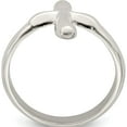 thumbnail image 2 of Sterling Silver Vertical Tiny Freeform Cross Ring (Size 7) Made In India qr610-7, 2 of 5