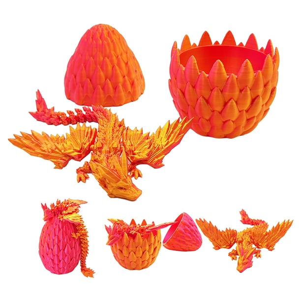 ¡Gran oferta! Juego de huevos de dragón volador de cristal con impresión 3D, figura creativa de regalo de decoración
