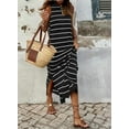 thumbnail image 3 of Asyoly Womens Summer Dresses Boho Striped Racerback Tank Dress Round Neck Side Split Long Beach Dress Maxi Dresses, 3 of 6