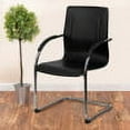 thumbnail image 2 of Flash Furniture Black Vinyl Side Reception Chair with Chrome Sled Base, 2 of 12