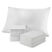 Stock Your Home (100 Count) Disposable Pillow Case Covers, Tissue/ Poly 21" x 30" Standard Size, Single-Use Pillowcases with Moisture Barrier in White