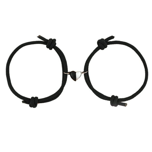 Pulsera a juego de relaciones, 1 par de pulseras magnéticas para parejas, pulseras para parejas, integración perfecta Jadeshay A