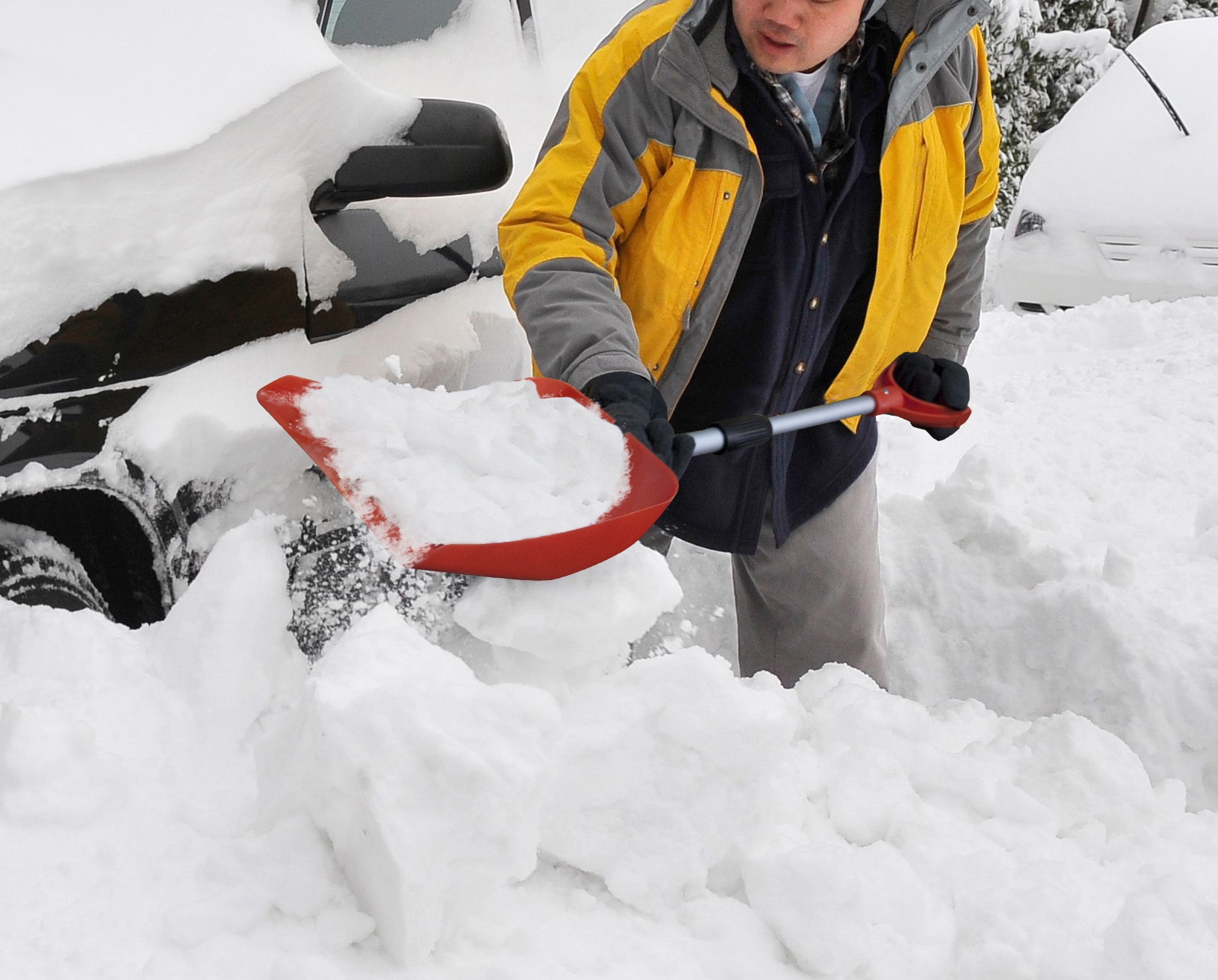 EMSCO Bigfoot 3-Piece Car Snow Kit – Compact Shovel, Ice Scraper & Brush for Winter Driving