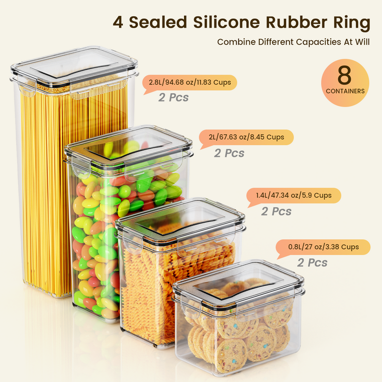 Kitchen Airtight Food Storage Containers With Lid Pantry Bpa Free Plastic  Clear Cereal Organization For Flour Sugar Rice Baking - Storage Boxes & Bins  - AliExpress