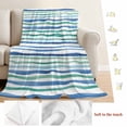 thumbnail image 5 of Green Blue Stripes Blanket Soft Cozy Warm Twin Blanket for Bed, Plush Fuzzy Flannel Fleece Blankets for Sofa, Ocean Waves Abstract Modern Art Throw Blankets for Couch, Gifts for Men, 60"x80", 5 of 9