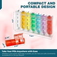 thumbnail image 4 of Organizador Semanal de Pastillas - Planificadores de Pastillas para Pastillas y Vitaminas Día Semana, Recordatorio de Medicamentos 4 Veces al Día, Compartimentos AM PM de Lunes a Domingo, 4 of 5