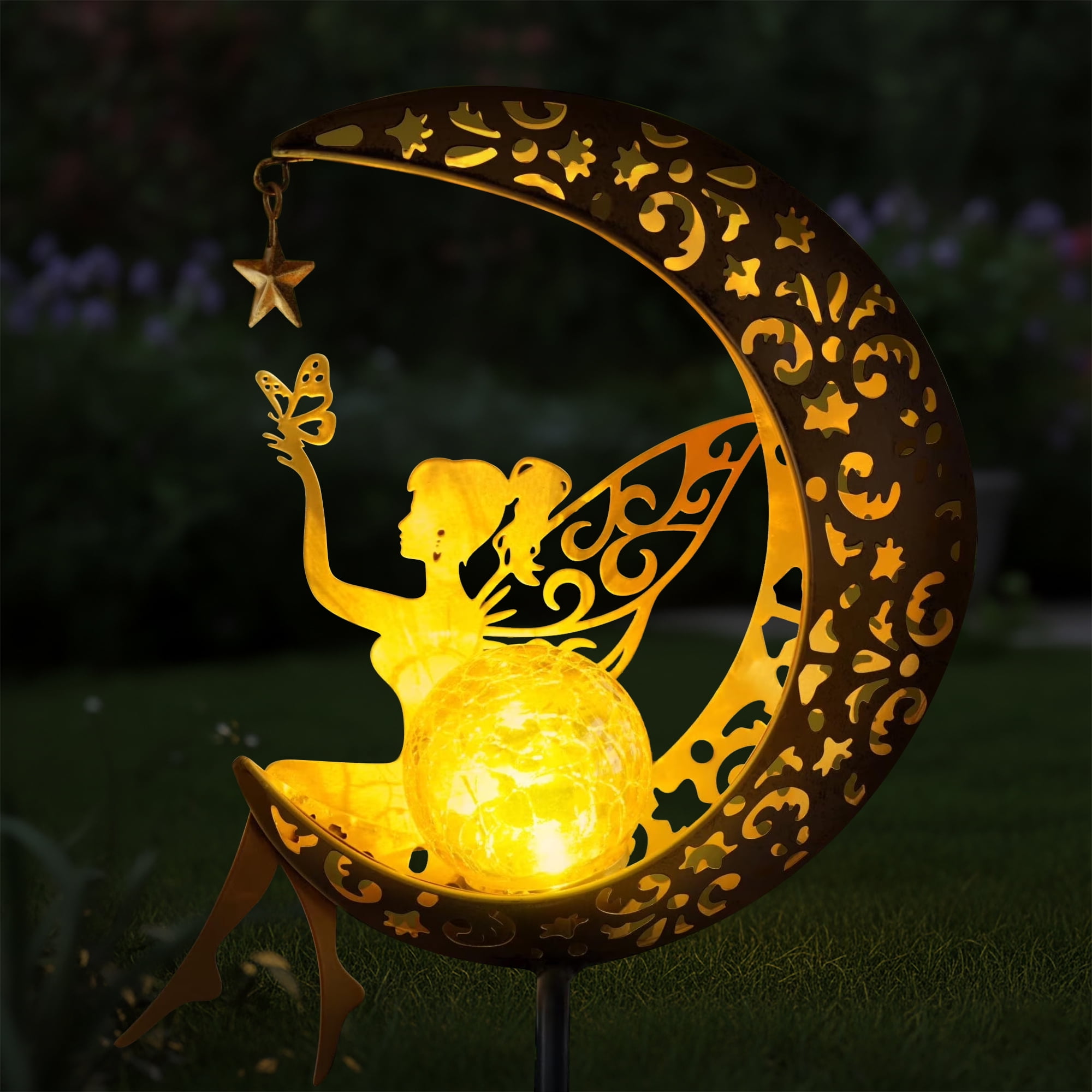 Daybetter 32" Moon Fairy Solar Garden Lights