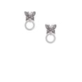 thumbnail image 2 of Delight Jewelry Silvertone Antiqued Butterfly Post Earrings, Featuring Silvertone I'm A Fighter Eternity Circle Charms, 2 of 4