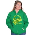 thumbnail image 4 of Inspirational Never Settle For Less Zip Up Hoodie Men's Women's Brisco Brands 4X, 4 of 6