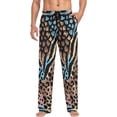 thumbnail image 3 of Men's Pajama Pants with Pockets Sleepwear Lounge Pants Stretch Casual Animals Stripeabstract, 3 of 6