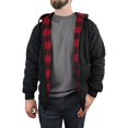 thumbnail image 2 of Victory Outfitters Men's Reversible Hooded Buffalo Plaid Fleece Jacket - BLK/RED - XL, 2 of 2