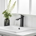thumbnail image 7 of ANGELES HOME Waterfall Bathroom Sink Faucet Vessel Sink Faucet, Single Handle Bathroom Faucet 1 Hole Bowl Lavatory Vanity Faucet, Matte Black, 7 of 7