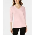 thumbnail image 2 of Maison Jules Womens Dropped Shoulder V Neck Heathered Basic Jersey Top Potpourri 2XL, 2 of 2