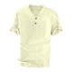 thumbnail image 1 of Camisas de Lino de Manga Corta de los Hombres de Color Sólido Mezcla de Lino de Algodón, Collar Plegable Casual Camisas Casuales de los Hombres, 1 of 5